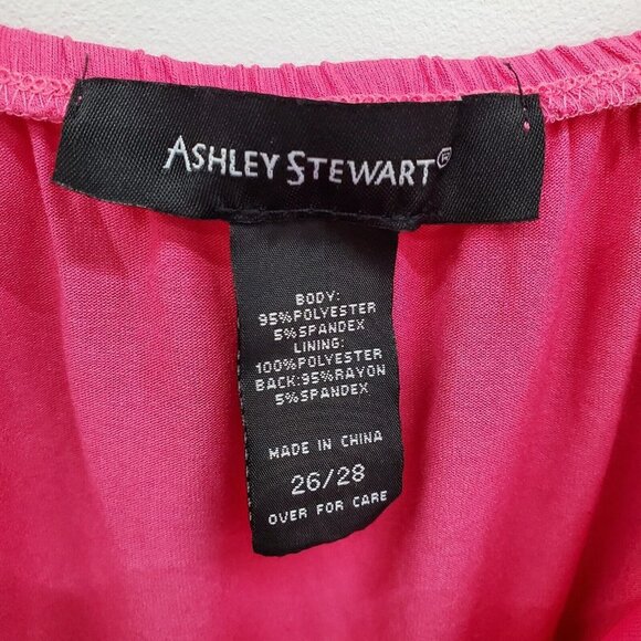 Ashley Stewart Womens Sleeveless Pink Tank Top Plus Size 26/28 Criss Cross Neck - Picture 7 of 10